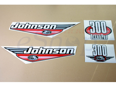 Johnson 300 Hp Ocean Pro Two Stroke 1992 2000 Red set | Eshop Stickers