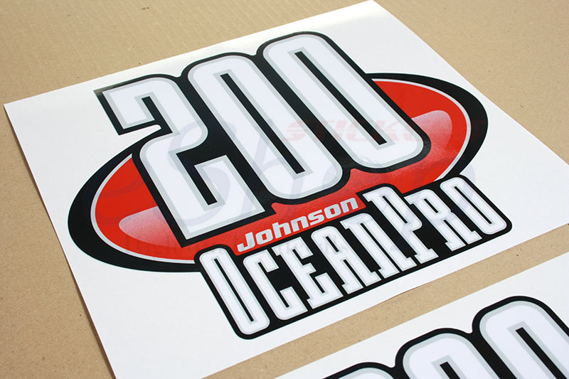 Johnson 200 Hp Ocean Pro Two Stroke 1992 2000 Red set | Eshop Stickers